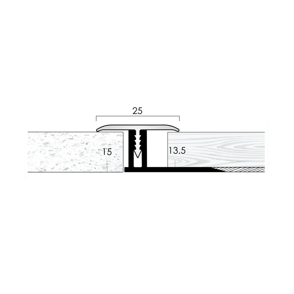 Example of a T Profile floor trim. 
