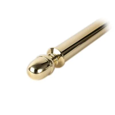 Stair Rods | Satin Chrome 3/8" Stair Rod With Rope Bar And Pineapple Finial