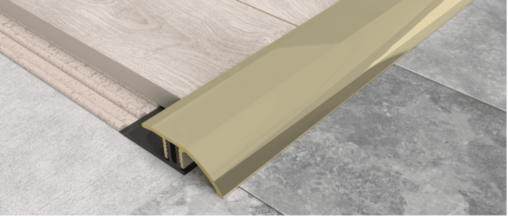 Klik Slim Floor Trim with hard floor coverings.