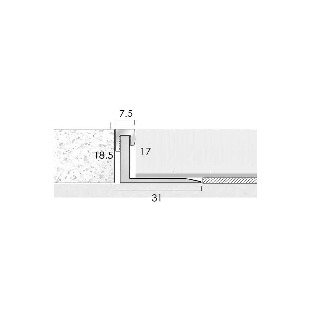 Example of angle edge floor trims.