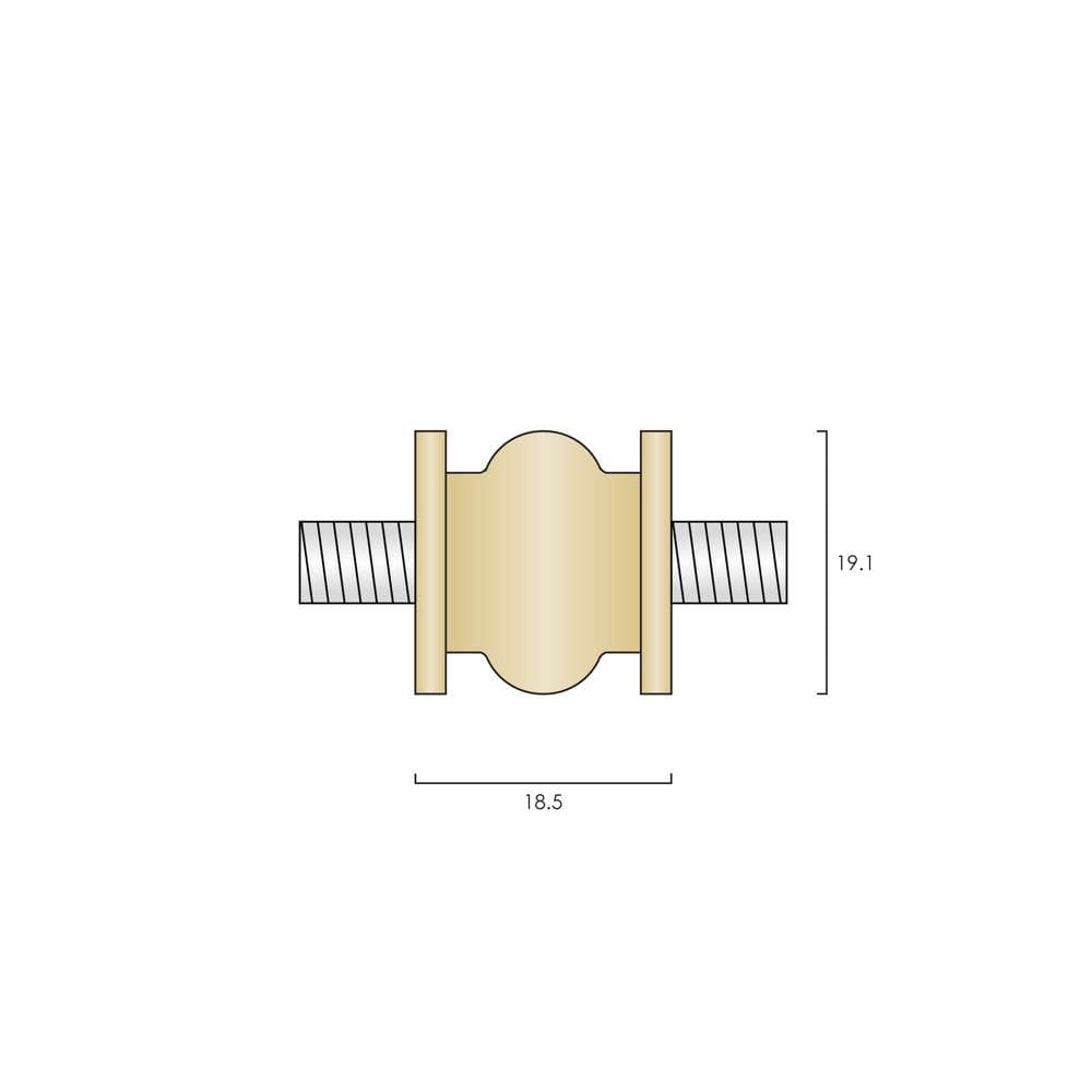 19mm (3/4") Stair Rod Joining Detail